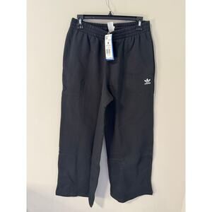 Adidas Essentials Wide Leg Sweatpants Medium Men Black Relaxed Fit